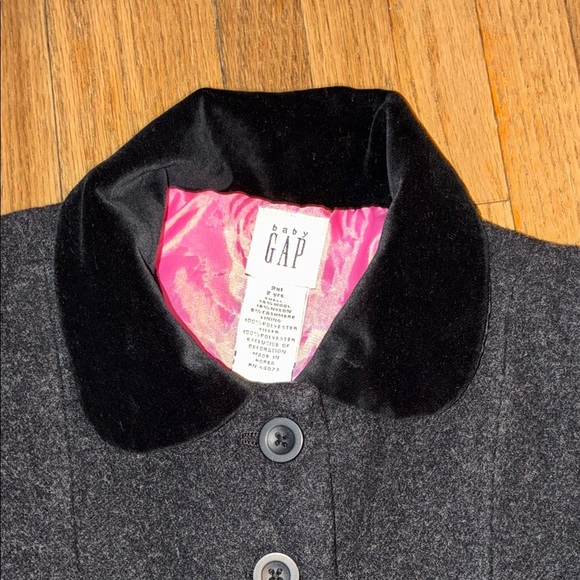 GAP Black and Pink Tailored Pea Coat Mid-Length - Picture 5 of 9